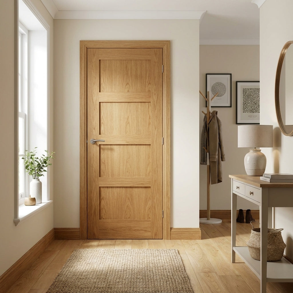 FD30 Fire Door Internal Oak Unfinished Shaker Made to Measure