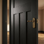 Black Internal Made-to-Measure Fully Finished Oak Door - detail view