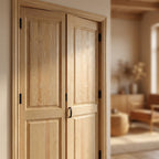 Internal Bi-Fold Door Clear Pine Unfinished 4 Panel Malton Design - detail view