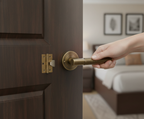 Premium Round Rose Privacy Lever Door Handle Set with Matt Bronze Finish for Elegant Interiors - Image 2