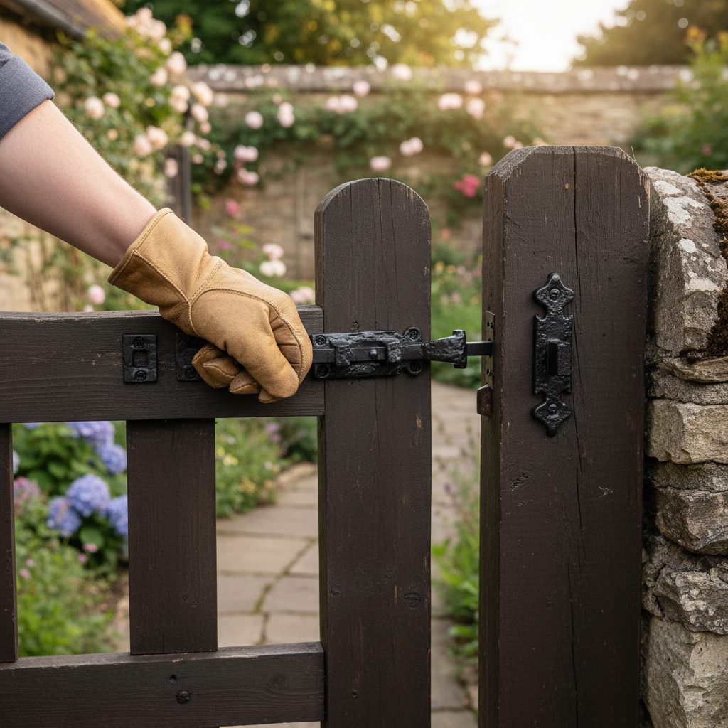 Premium Antique Ornate Straight Door Bolt - Elegant Black Finish for Internal Use