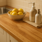 Oak Laminate Worktop 3000mm x 600mm x 38mm in Matt Finish with Lifetime Guarantee - detail view