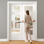 Premium Internal White Primed Shaker 4 Light Obscure Glass Pair Door - Durable and Sophisticated Design for Modern Interiors