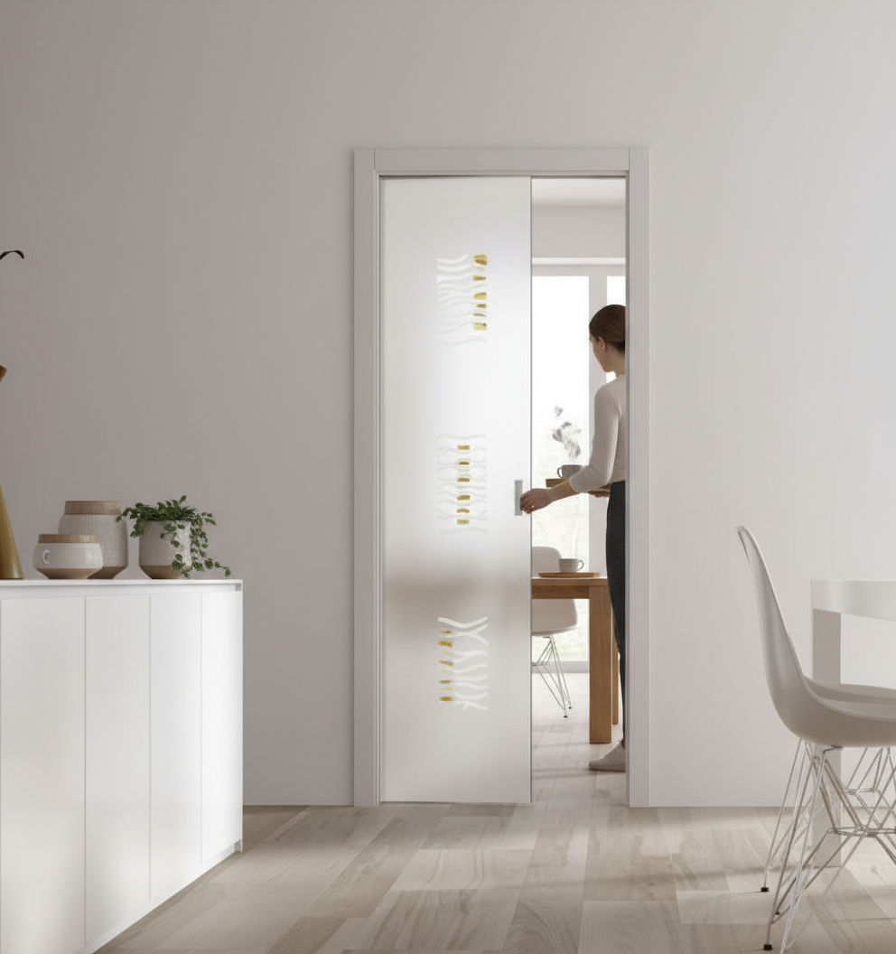 Premium Frameless Satin Glass Door with Easy-Clean Finish and Stylish Handle ·Custom Sizes Available Up to 1026mm x 2040mm