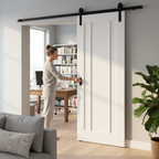 Premium 3 Panel Face Mounted Sliding Door Set with Heavy Duty Steel Track and Rustic Finish for Wooden Doors