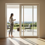 Premium 9ft Inline Sliding Doors with Multi-Point Locking System, Double Glazed, and Powder-Coated Aluminum Finish