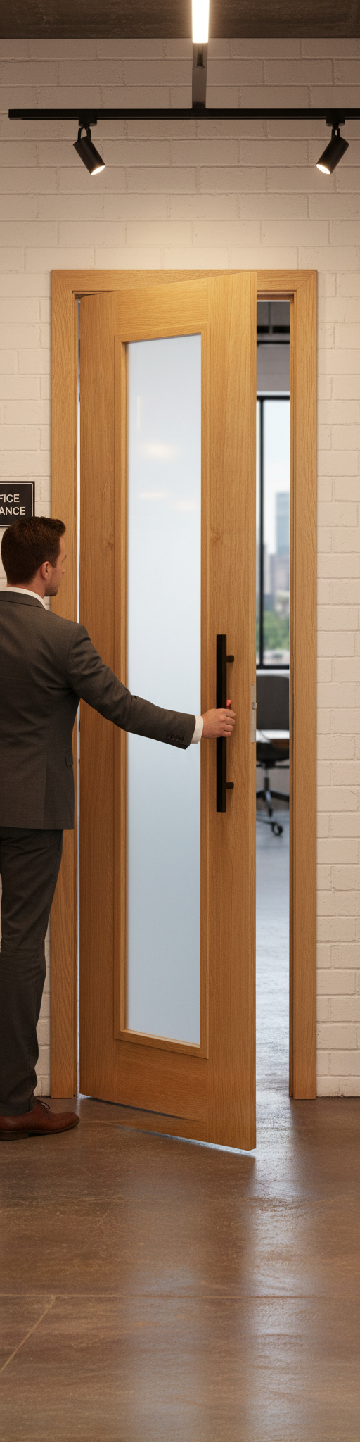 Premium Contemporary Sidelight with Acid Etched Double Glazed Units for Modern Interiors