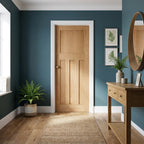 Internal Oak Door Unfinished 1930's 4 Panel Design Solid Engineered Core