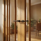 Internal Oak French Door Unfinished 3 Light Glazed Toledo Design - detail view