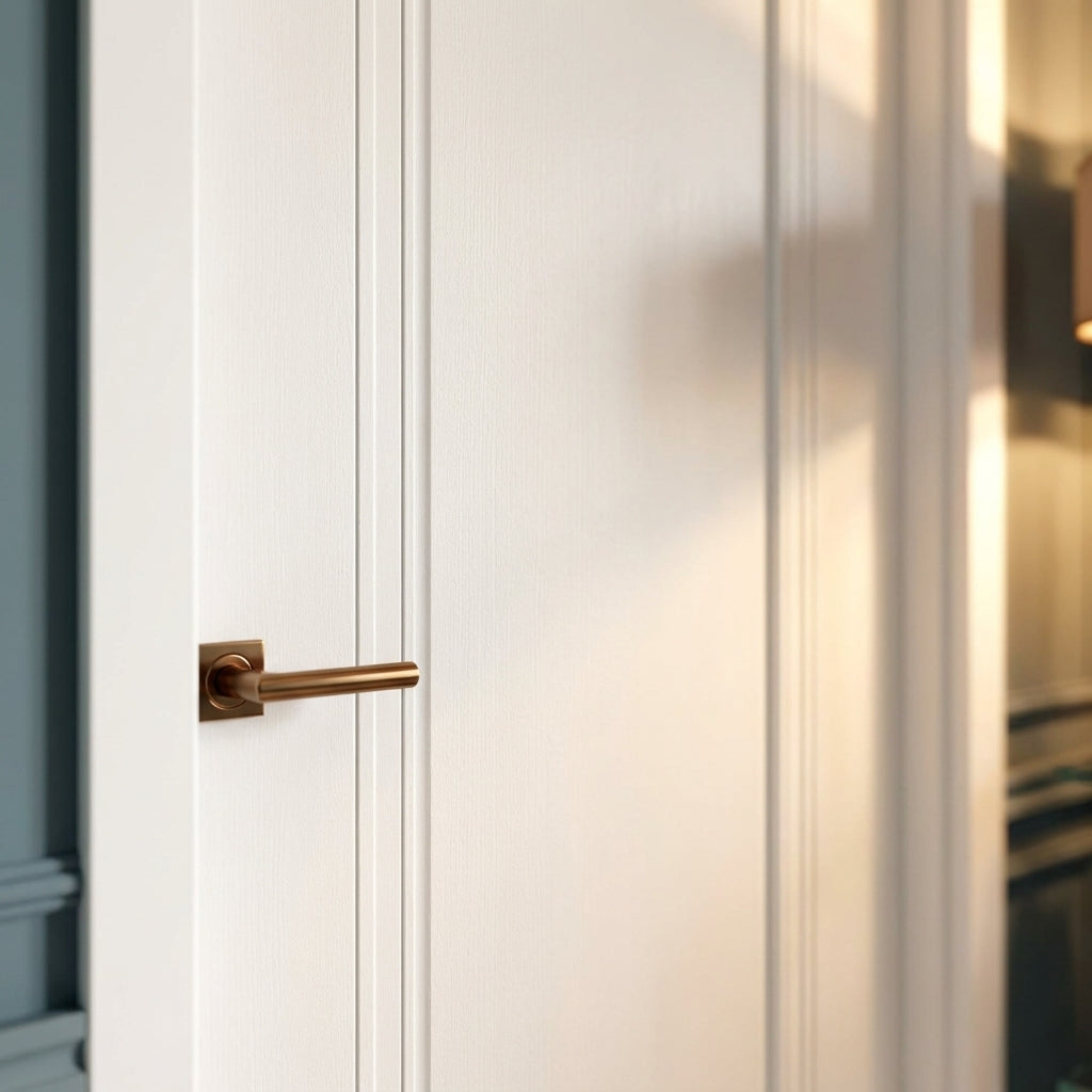 Internal White Door, Primed Finish, 1 Panel Elegance Lancaster Design - detail view