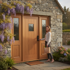 Premium Grand Entrance External Door with Triple Glazed Glass and Oak Lippings - Timeless Design for Any Home