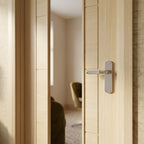 Internal Fully Finished Blonde Oak Laminate Door with Clear Glass - detail view