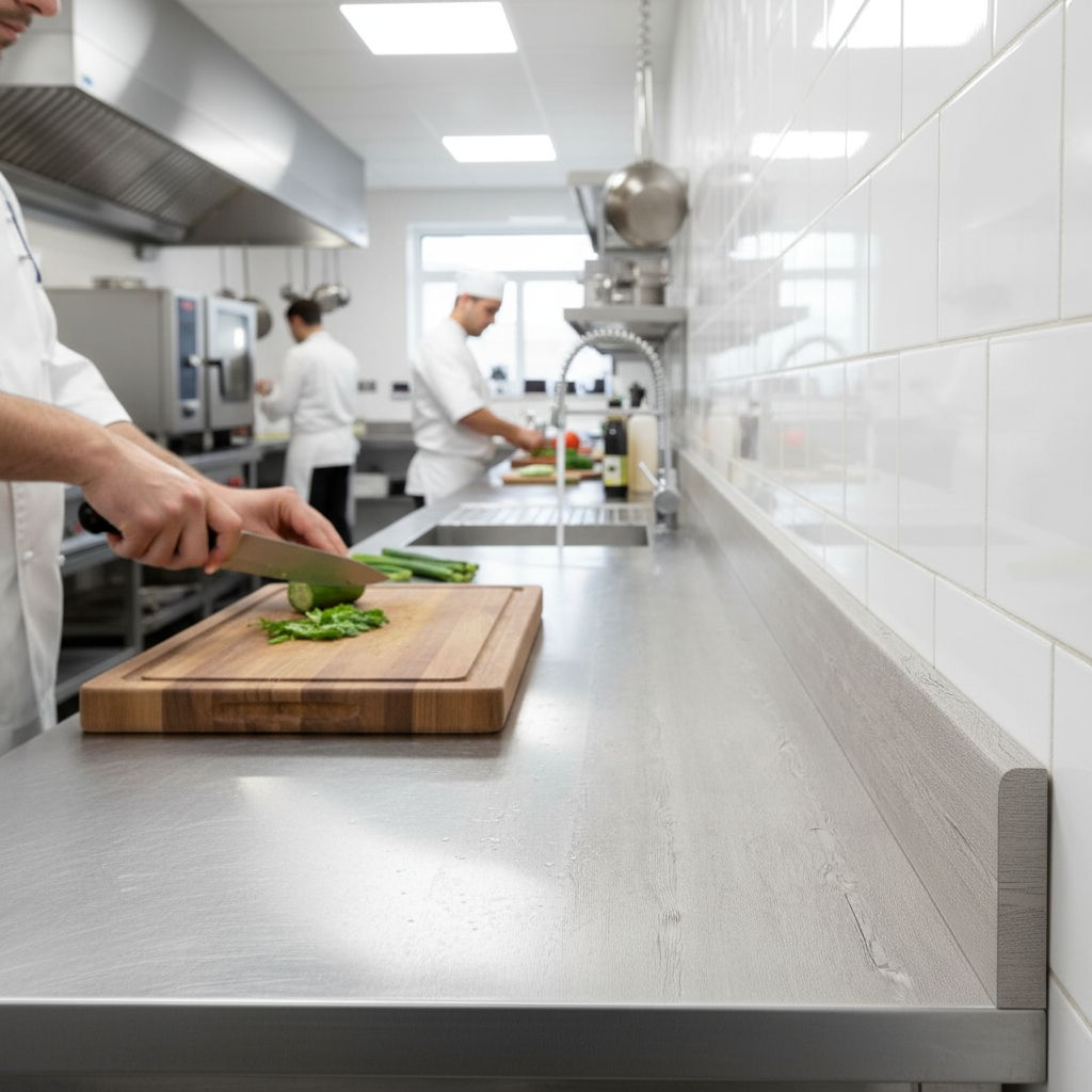 Premium Rounded Edge Upstand 3000mm - High-Quality Laminate with Silver Oak Effect for Elegant Kitchen Decor - Image 2