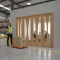 Premium Oak French Doors with Matching Side Panels - Stylish Room Divider with Curved Glass
