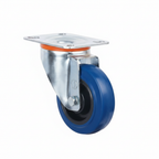 White Smoke Blue Polyamide Rubber Wheel Castors - Industrial Top Plate 100mm to 125mm