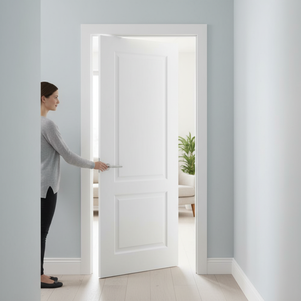 Premium White Internal Moulded Smooth 2 Panel Door - Ready for Painting and Durable Design