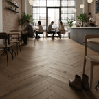 Premium 5mm Anti-Microbial Rigid Core Vinyl Flooring with Herringbone Pattern and UV Coating for High-Traffic Areas