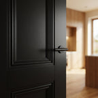 Internal FD30 Fire Door 1 Panel Elegance Lancaster Fully Finished Black - detail view