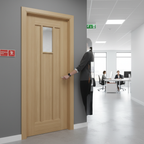 Premium Unfinished Oak Internal Fire Door with 30 Minute Rating and Solid Core Construction for Modern and Traditional Interiors