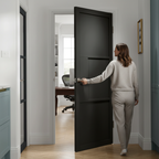 Premium Black Laminate Internal Door with Robust 9mm Panels and Stippled Texture for Modern Interiors