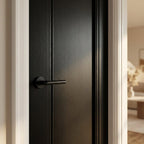 Internal Black Door, Fully Finished, 1 Panel Elegance Lancaster Design - detail view