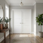 Internal White Primed Double Door with 3 Panels and Softwood Core