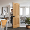 Premium Fully Finished Victorian Made-to-Measure FD30 Fire Door with Real Oak Veneer for Enhanced Safety and Elegance