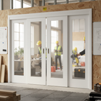 Premium Sliding Room Divider with Fixed Panels for Open-Plan Spaces - Versatile French Door Design with Customized Sizes