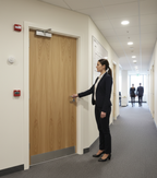 Premium Flush Oak FD60 Fire Door with 60-Minute Fire Rating for Contemporary Homes