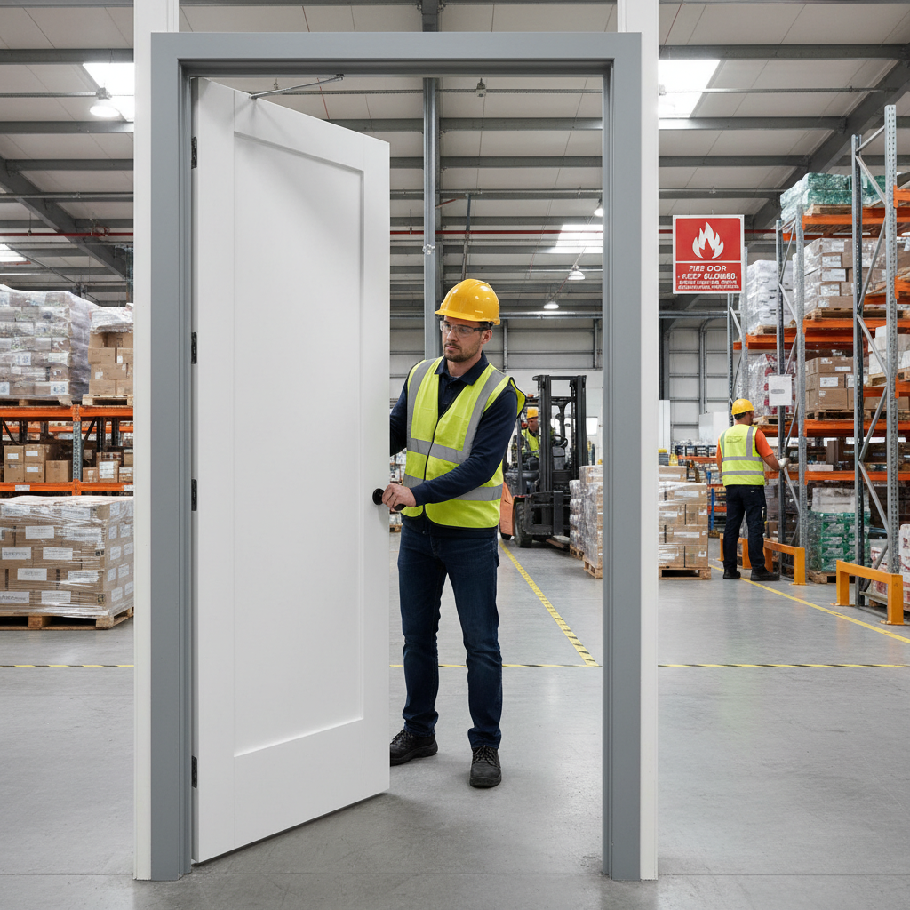 Premium Shaker Style Pattern 10 White Primed Fire Door - FD30 Fire Rated with Engineered Construction and Custom Size Options