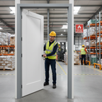 Premium Shaker Style Pattern 10 White Primed Fire Door - FD30 Fire Rated with Engineered Construction and Custom Size Options