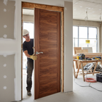Premium Walnut Fire Door - 30 Minutes Fire Rated with Engineered Construction and Fully Finished Design