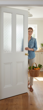 Premium Unglazed Internal Door with Silkscreen Glass Panels - Vintage Style, Engineered Construction, Multiple Sizes Available