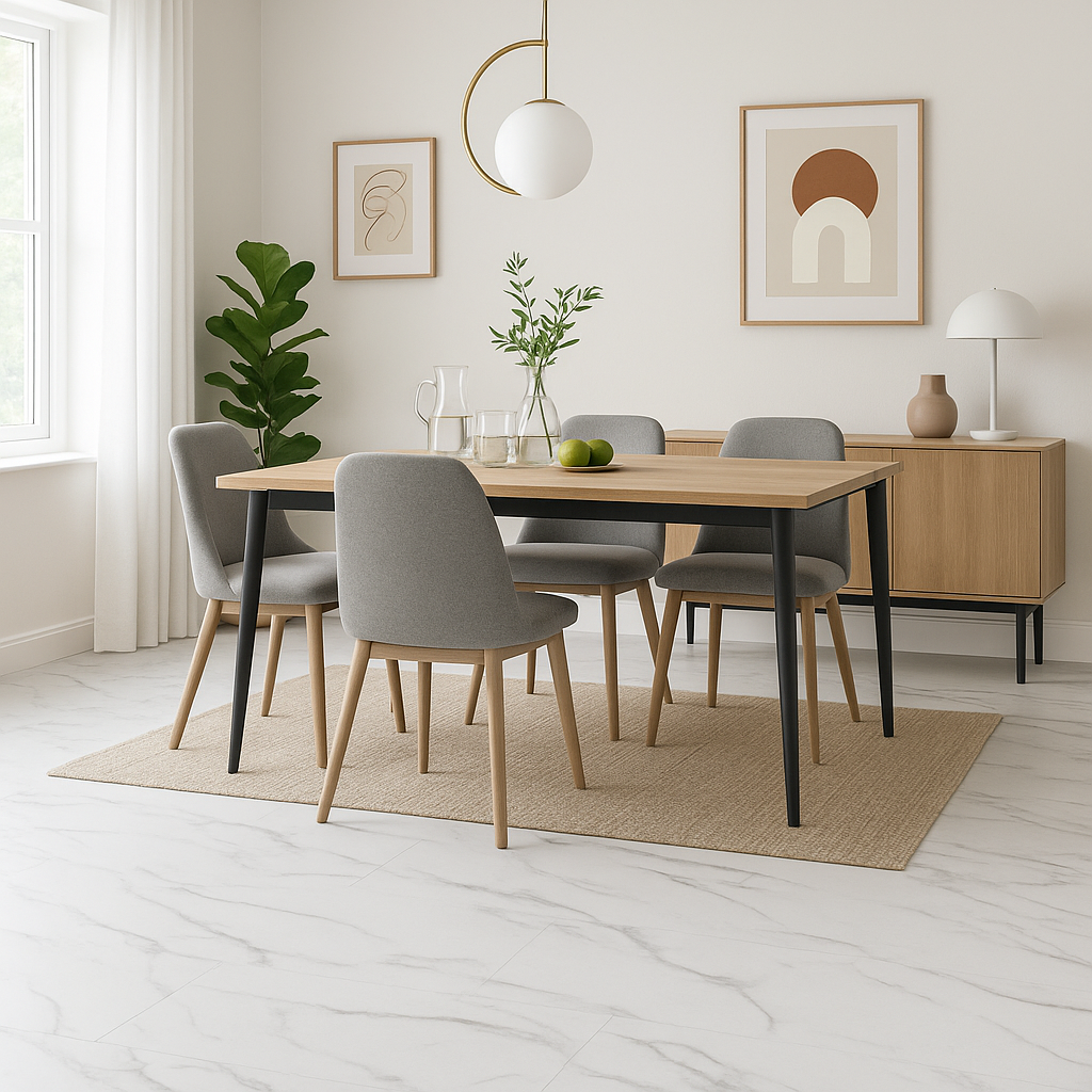 5mm Arctic White Marble Rigid Core Luxury Vinyl Tile Flooring
