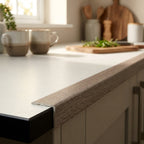 Self-Adhesive Grey Oak Stair Nosing Profile, 900mm x 24.5mm - detail view