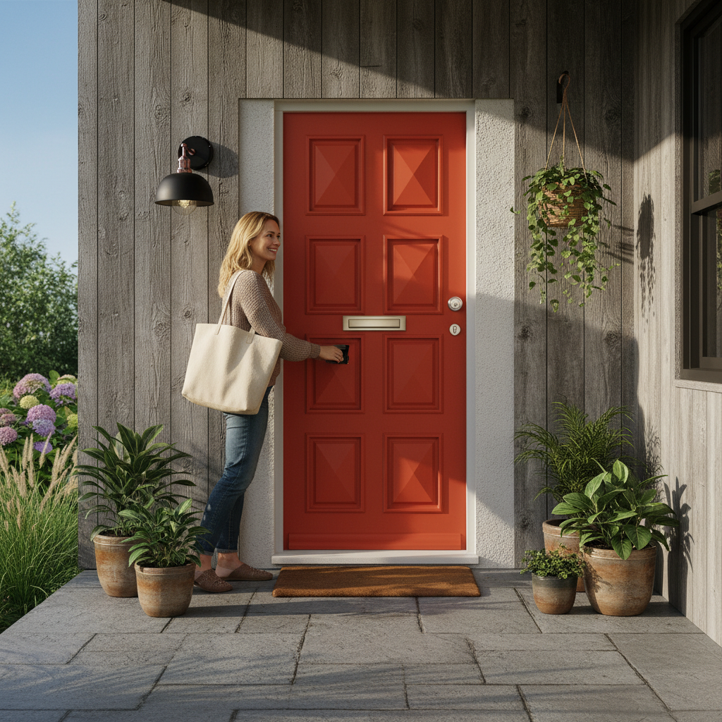 Premium Custom Made 8 Panel External Door - Solid Merbau Hardwood, 44mm Thickness, Choose Your RAL Colour