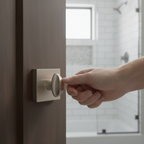Premium Turn and Release Mechanism with Minimal Square Rose in Satin Finish for Modern Bathrooms - Image 2