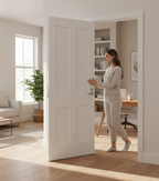 Premium 4 Panel White Internal Door with Engineered Construction and Solid Core for Strength and Stability