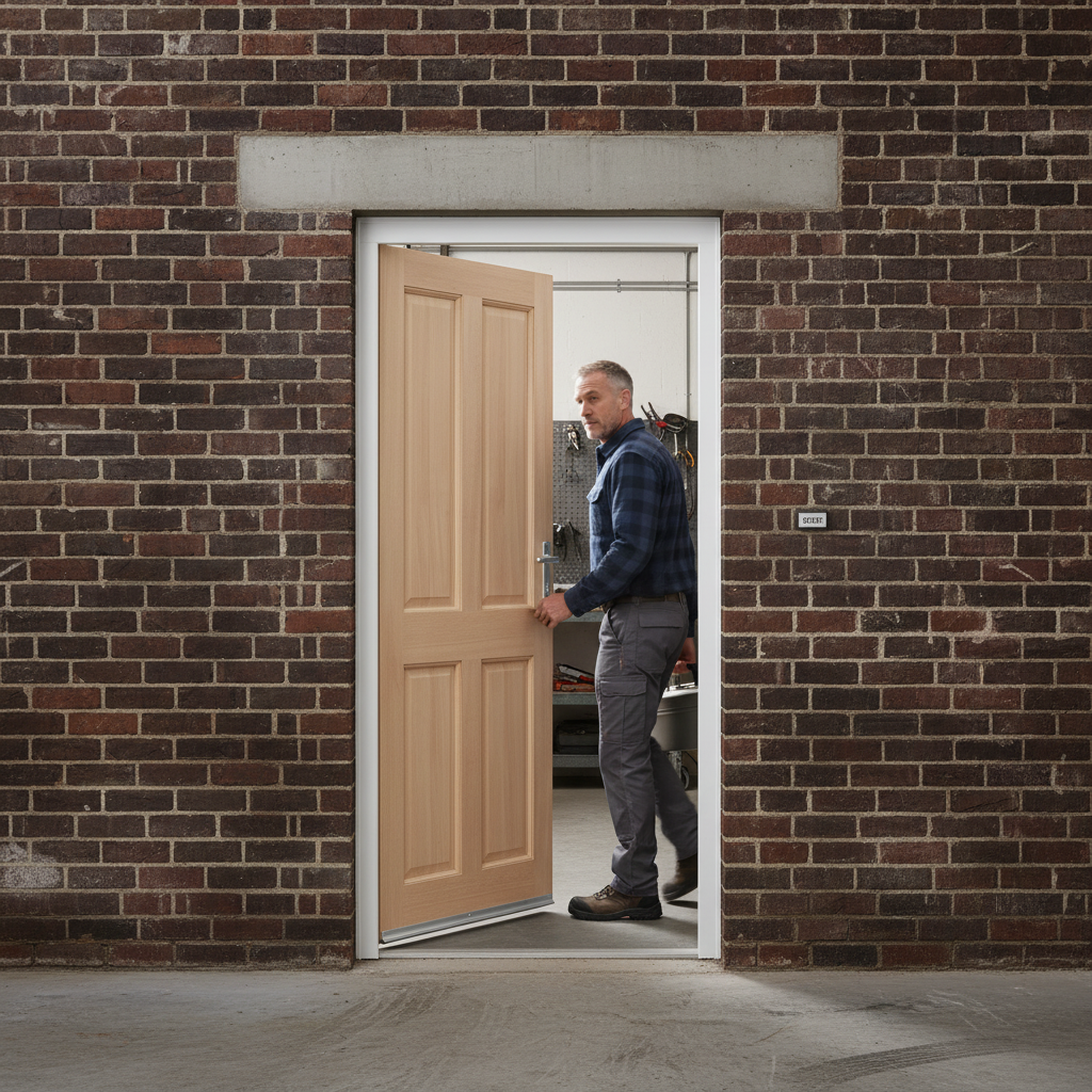 Premium Unfinished Hardwood External 4 Panel Door with Solid Core Construction and Customizable Finish Options