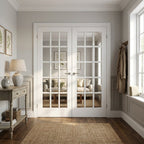 Internal French Door with 15 Light Clear Glass, White Primed, Solid Core