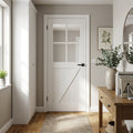 Internal White Primed Barn Door with 4 Light Clear Glass, Made to Measure