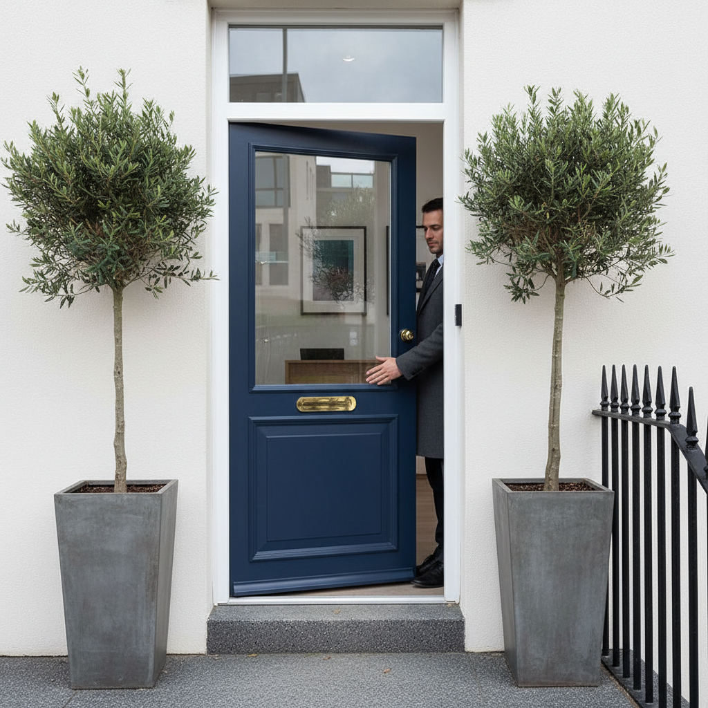 Premium Custom Made External Door 44mm Merbau Hardwood with RAL Color Options - High-Quality Professional Grade for Industrial and Commercial Appli...