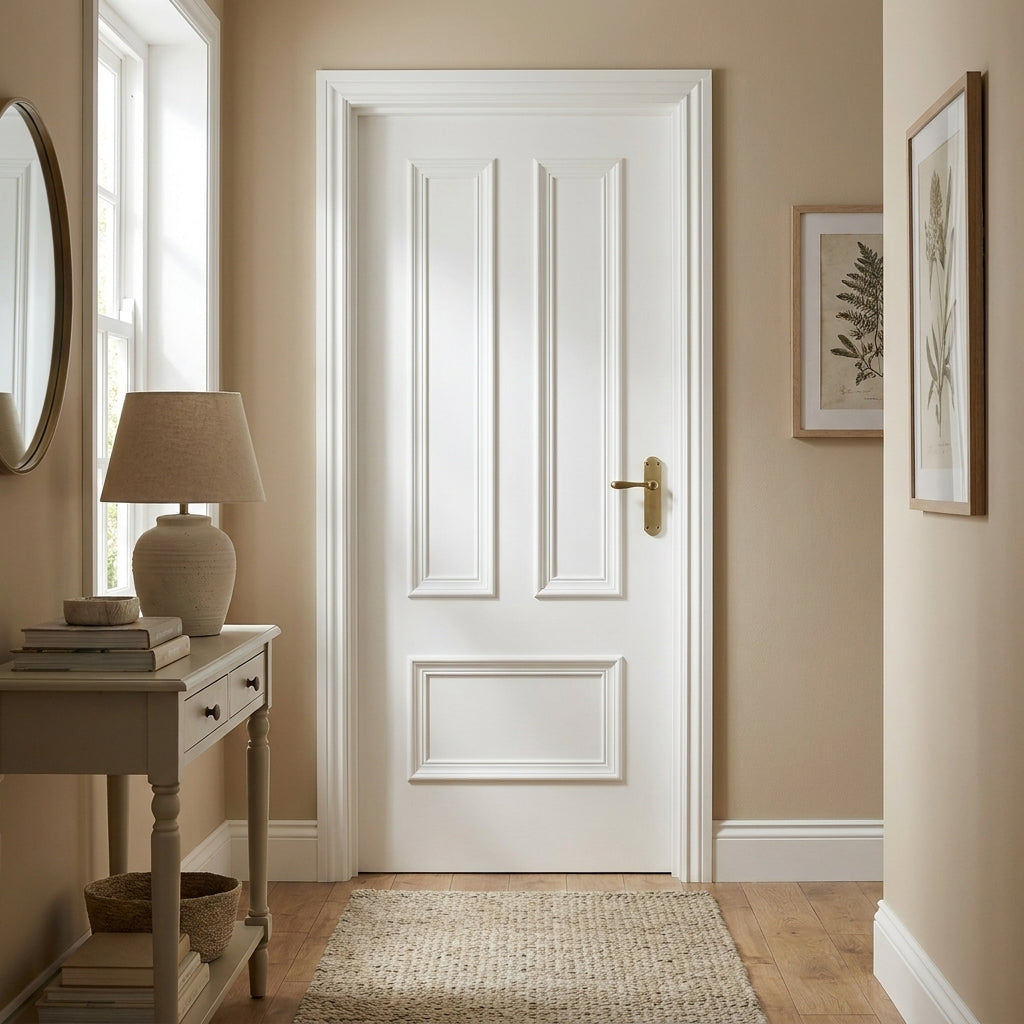 Internal White Door Fully Finished Belgravia 3 Panel Design