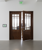 Premium Custom Made Walnut 9 Light Internal Fire Door Pair for Safety and Style - High-Quality Professional Grade for Industrial and Commercial App...