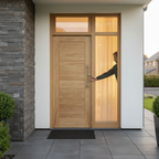 Premium Contemporary External Oak Door with Engineered Construction and A-Grade American White Oak Veneer