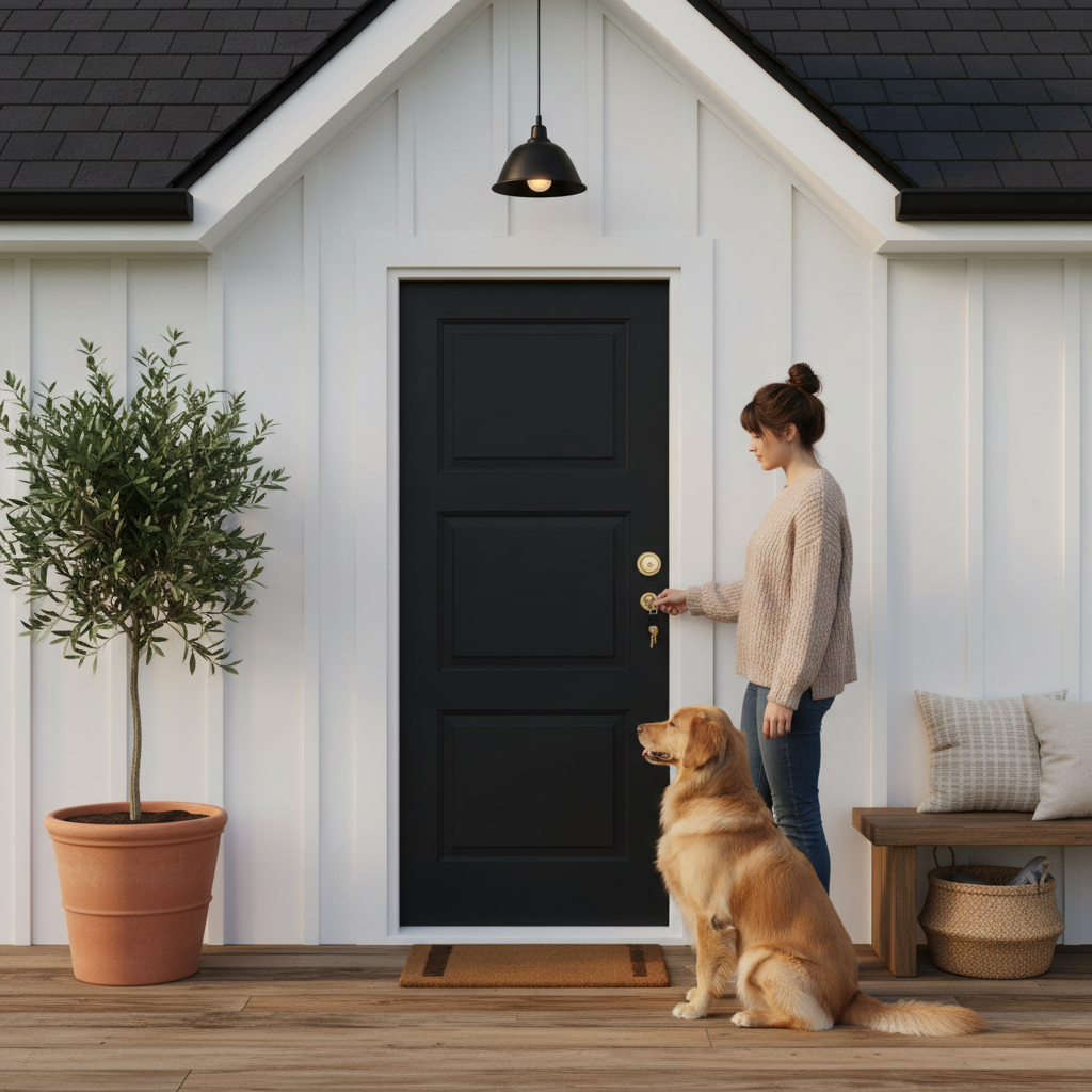 Premium Custom Made 3 Panel External Door - Solid Merbau Hardwood with RAL Color Options and 10-Year Warranty