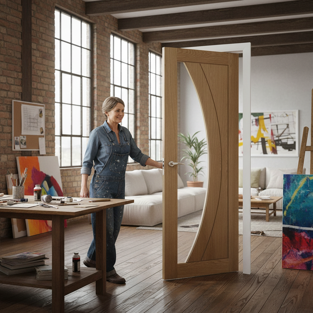 Premium Custom Made Oak French Doors with Clear Glass Panels for Elegant Interiors