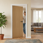 Premium Prefinished Modern Oak Internal Door with Solid Core and Custom Size Options