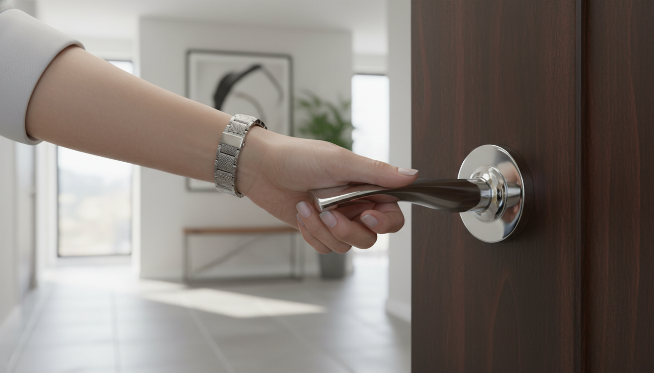 Premium Lever On Round Rose in Polished Chrome Finish with Complete Fixings for Easy Installation