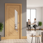 Premium Clear Glazed Internal Door with Solid Core and American White Oak Veneer